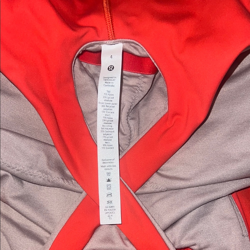 Lululemon Athletica Red and Gray Mini Dress